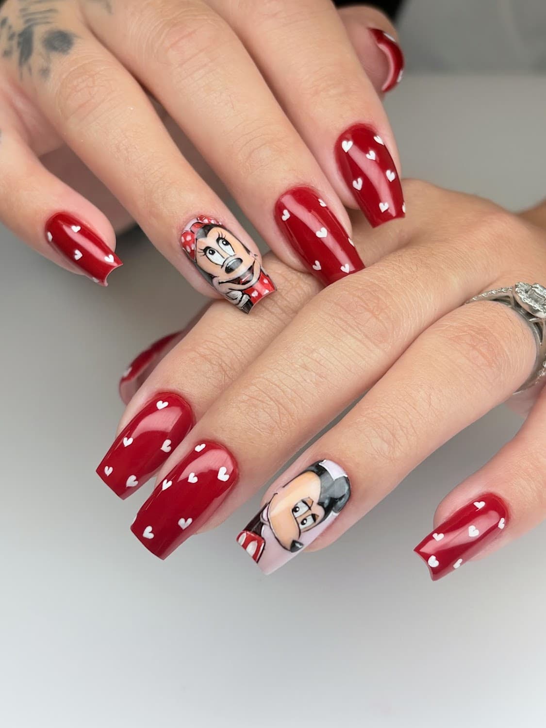 Red statement nail art
