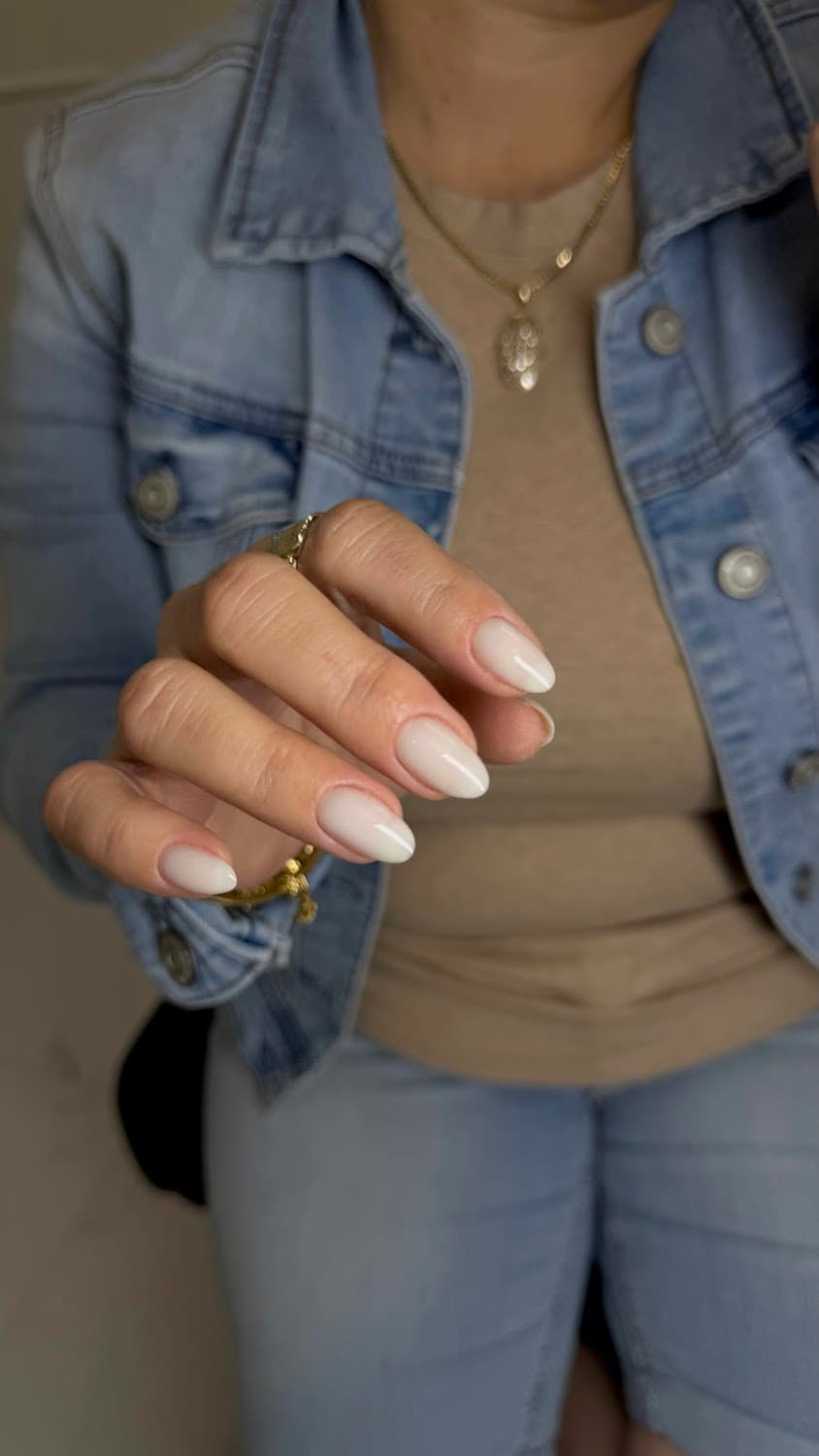 Nude almond nails
