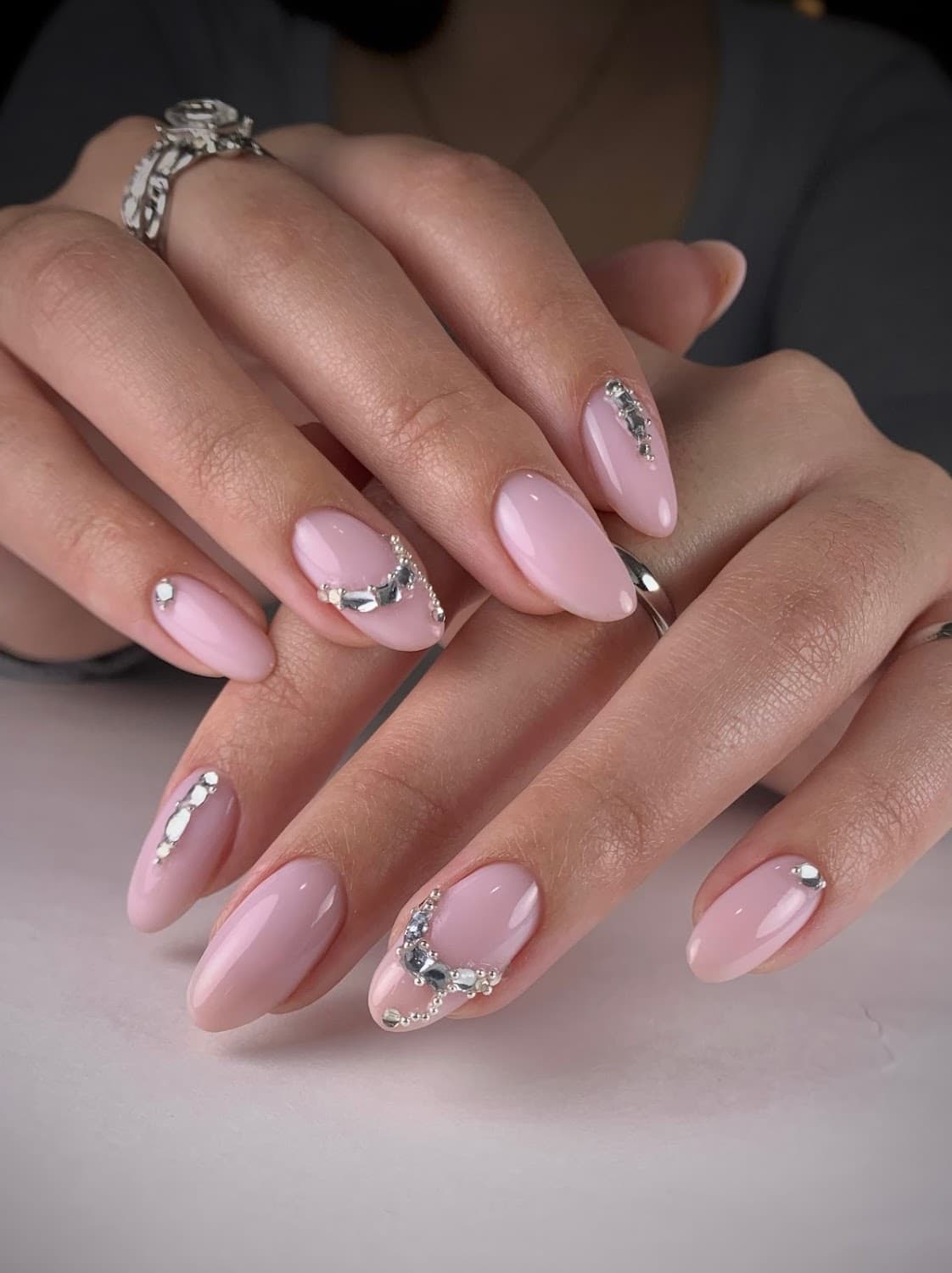 Pink gel manicure