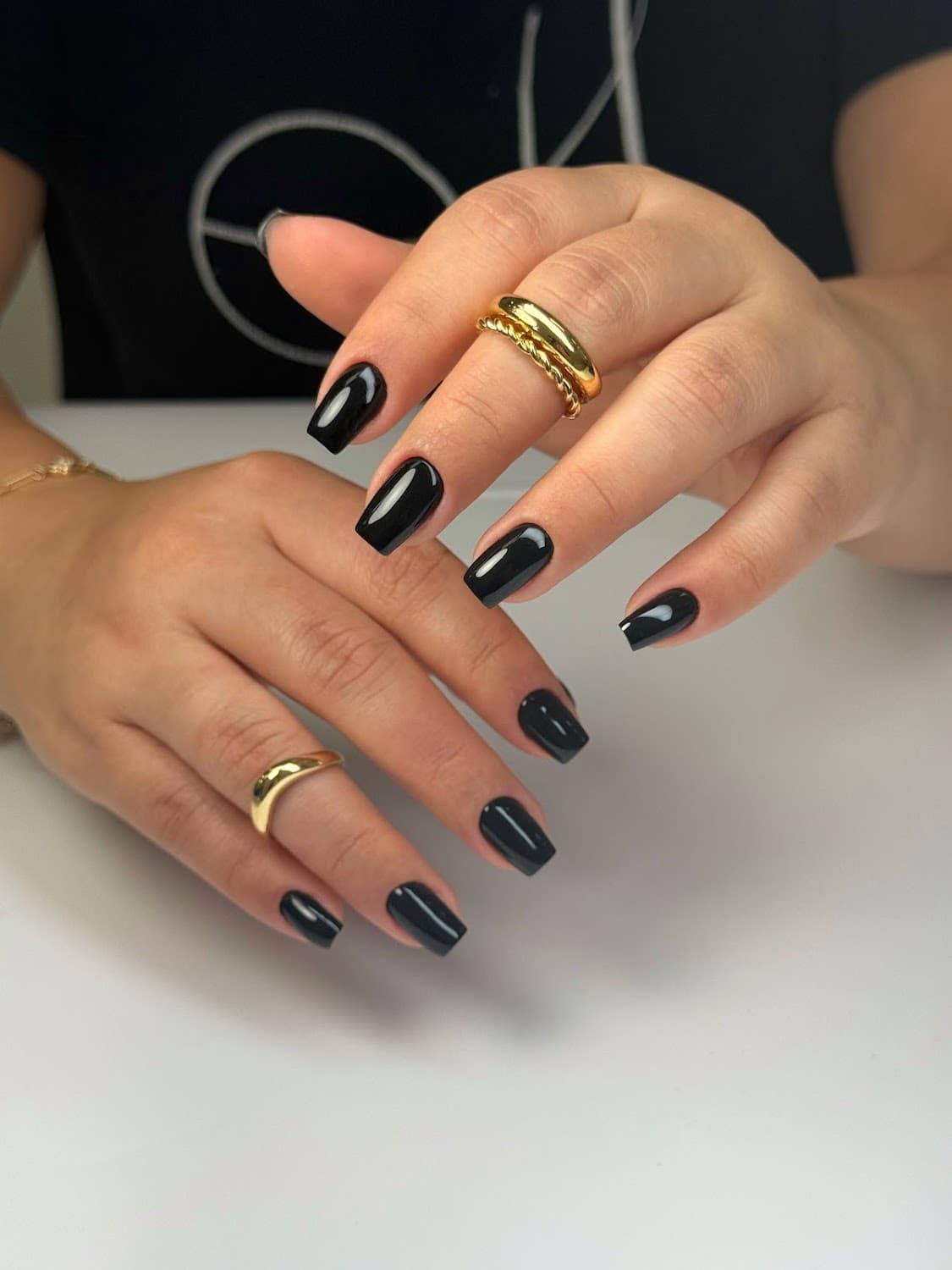 Dark almond nails